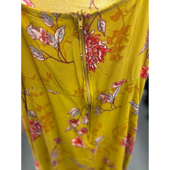 Charlotte Russe Womens Yellow Floral Tank Dress S Rayon - Picture 3 of 4